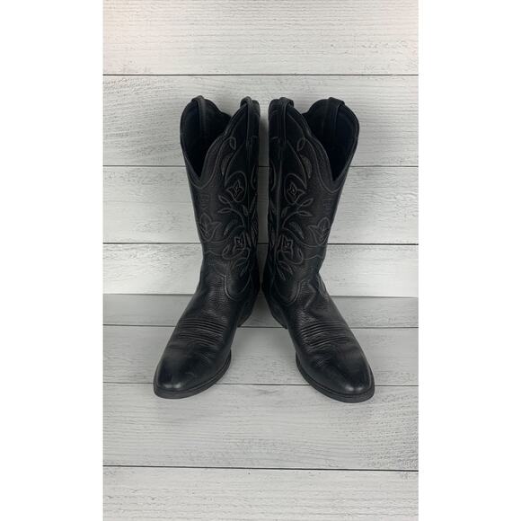 Ariat Women's Size 9 B Black Leather Cowgirl Cowboy Western Tall Pull On Boots - Picture 3 of 13